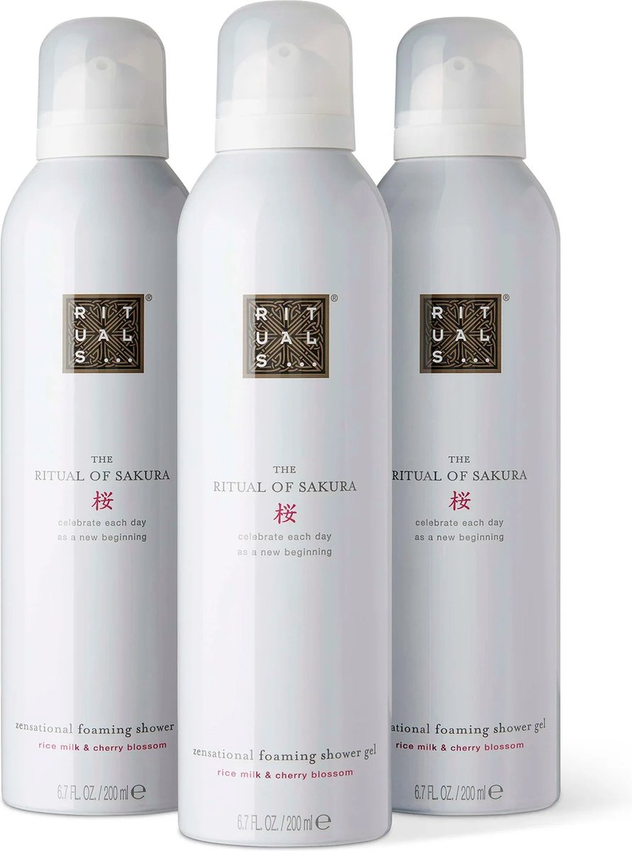 3x Rituals Ritual Of Sakura Foam Sensation Douche Gel 200 ml