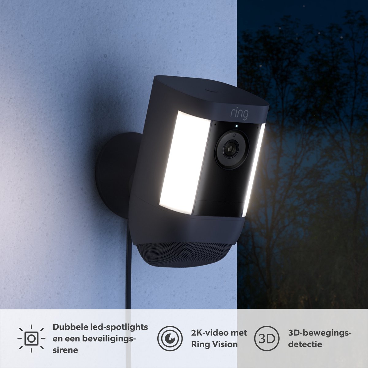 Afbeelding 3 van Ring Spotlight Cam Pro - Plug-In - 2K video - Zwart