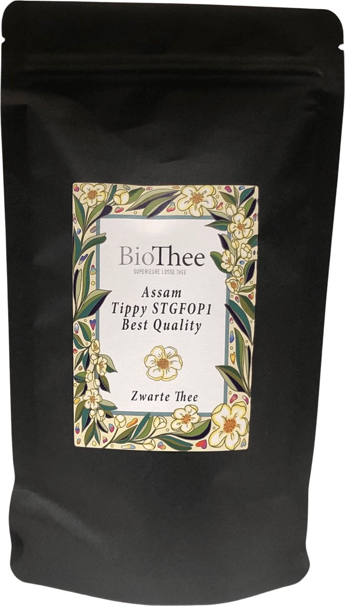 Assam Tippy STGFOP1 Best Quality (Bio) 100 gr. Busje. Premium biologische losse zwarte thee.