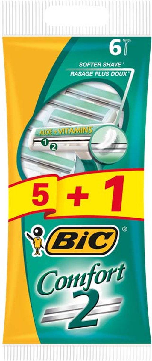 BIC Comfort 2 Wegwerpscheermesjes voor mannen - 2 x 6 Stuks