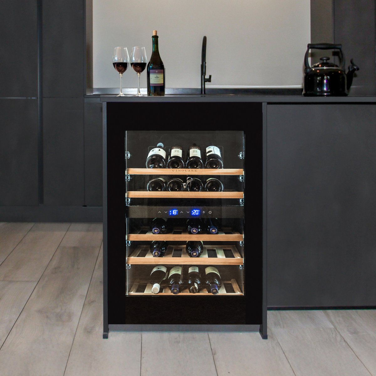 Wijnklimaatkast Vinolare Feroce - inbouw - 40 flessen