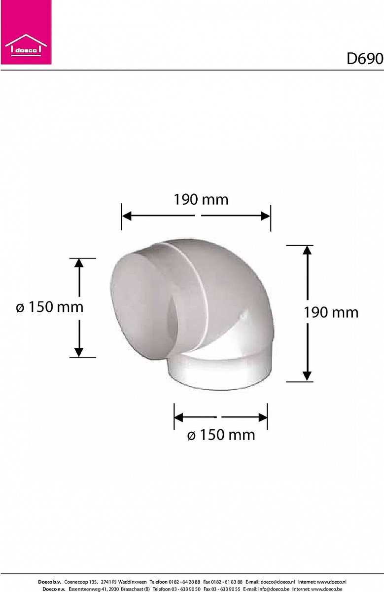 domus 690 wit ronde bocht 90