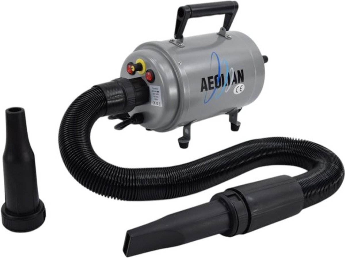 Bol.com Aeolus Doodle Blaster Td-901Gt - Waterblazer voor honden - Hondenföhn - Met opzetstukken, rond en plat - Zilver/grijs aanbieding