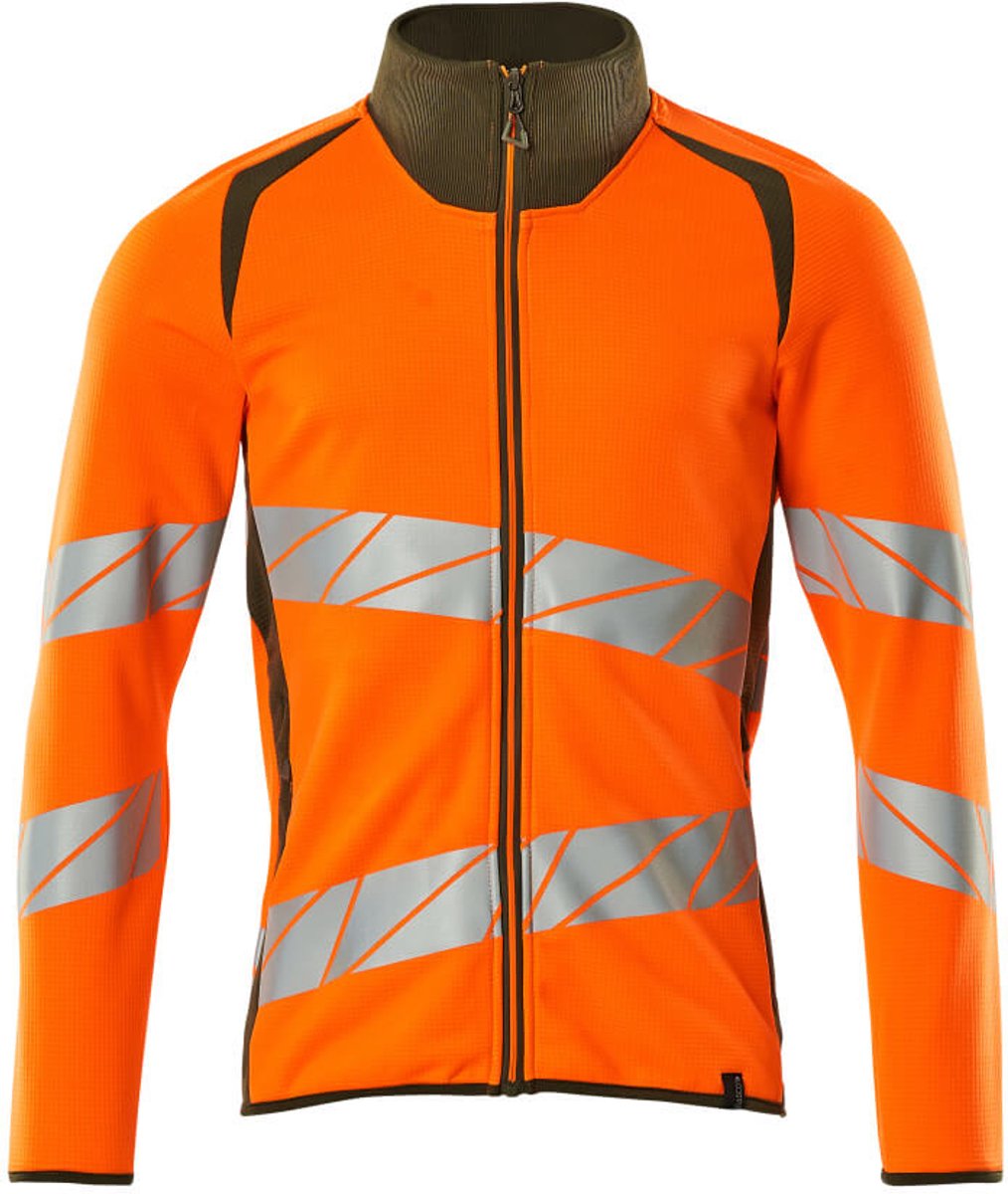 Mascot Accelerate Safe Sweatshirt met rits 19184-781 - hi-vis oranje/mosgroen - XS