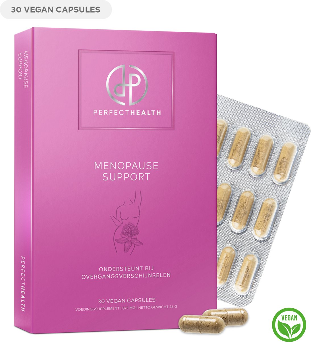 Goedkoopste Perfect Health - Overgang Tabletten - 30 Ginseng Capsules - Tegen Ongemakken bij Menstruatie - Angelica Sinensis - Vegan Dong Quai Menopauze Supplement
