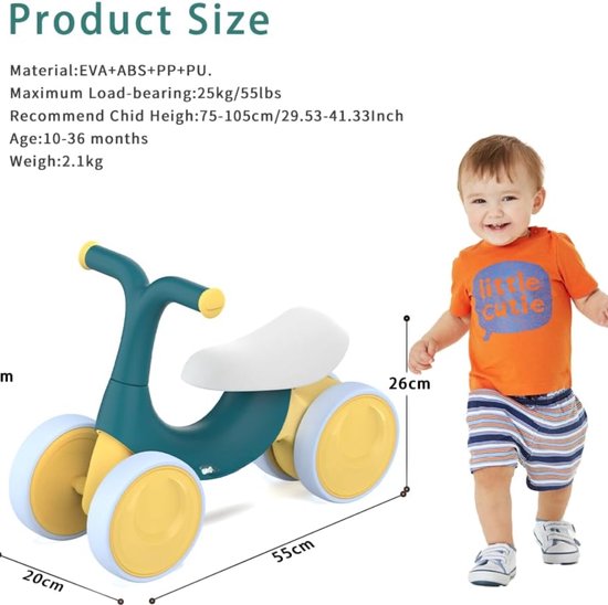 COSTWAY 4-in-1 kinderdriewieler, loopfiets, balansfiets en duwauto