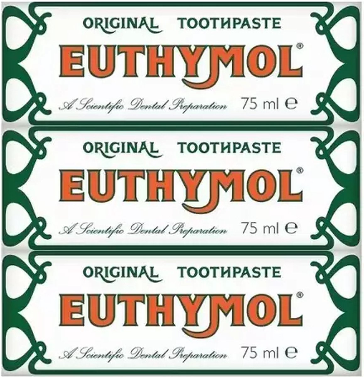 Euthymol tandpasta - 3 x 75 ml - Original tandpasta - Voordeelpakket