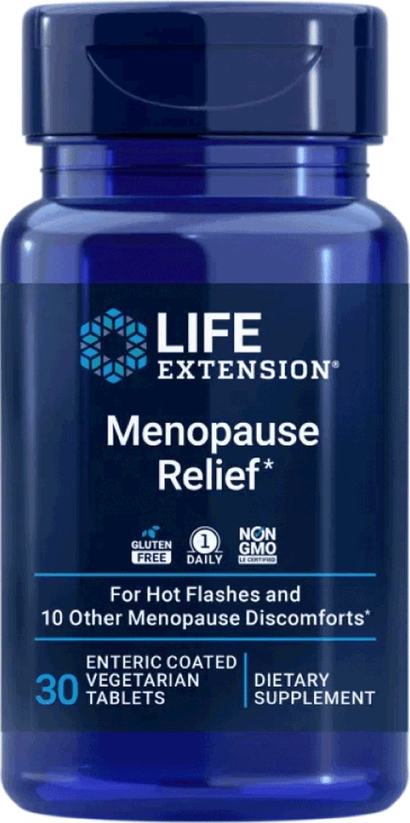 Life Extension - Menopauze Relief - 30 Tabletten - 4 mg Siberische Rabarberextract - Maagsapresistente Vegetarische Tablet - Voedingssupplementen