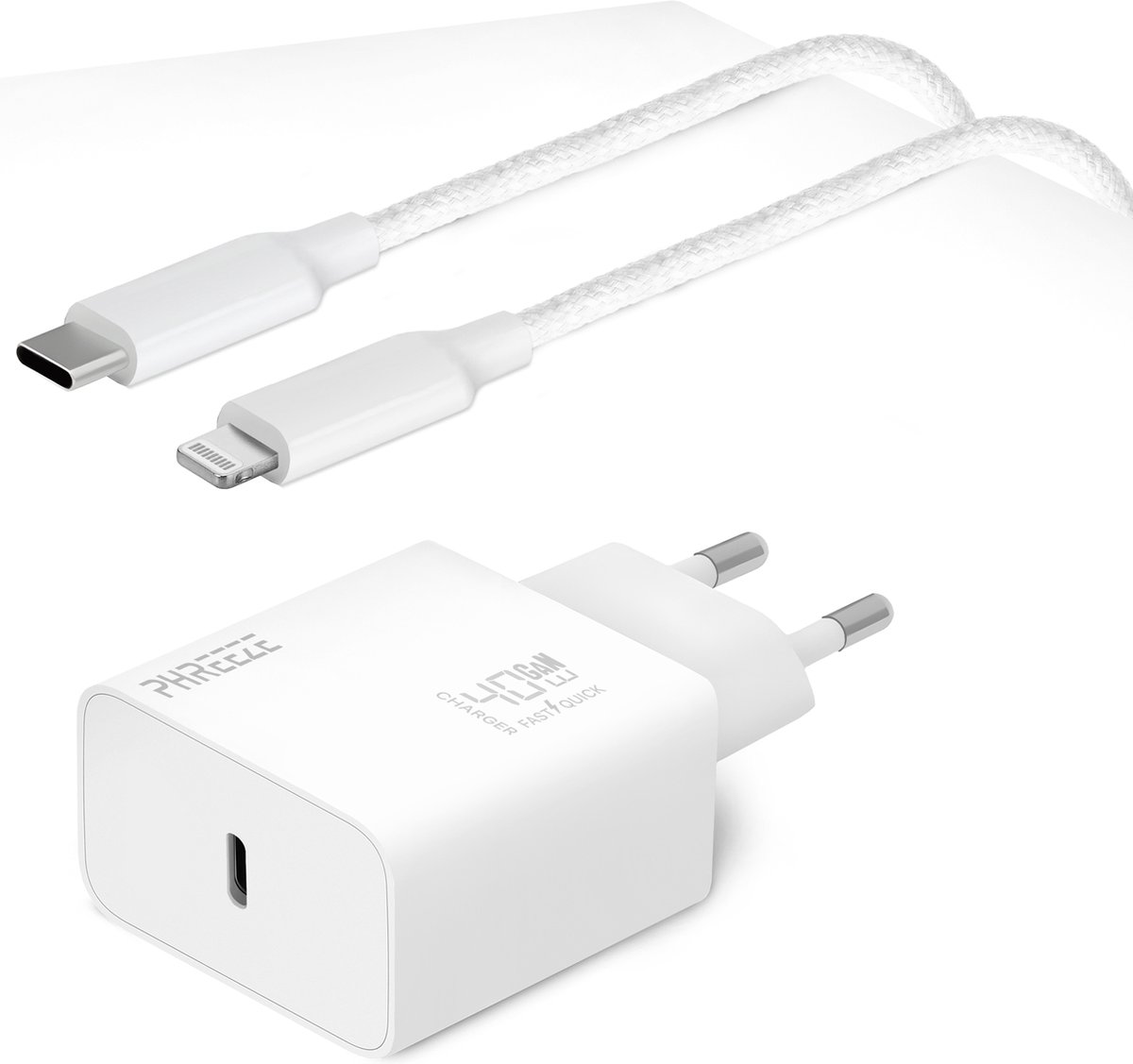 Snellader geschikt voor Lightning naar usb C Kabel 1 Meter - 40w - Geschikt voor Apple iPad iPhone Oplader usb C Adapter Lader Stekker