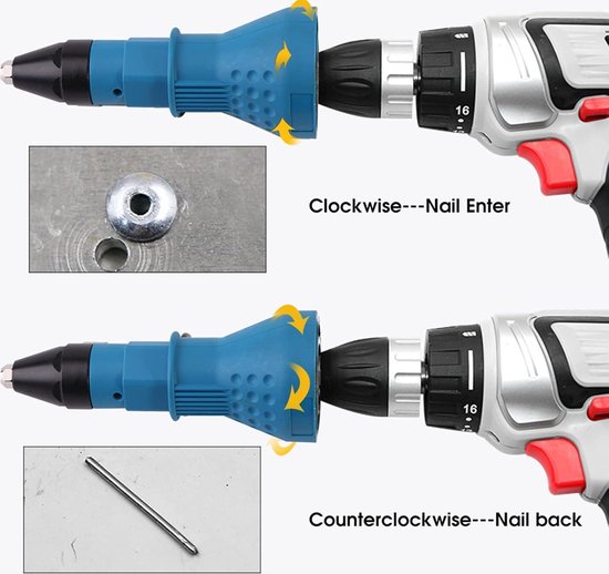 KP-705P Pneumatische Klinkhamer Pistoolgreep Klinknagelpistool Luchtaangedreven Klinkgereedschap voor Aluminium Nagels