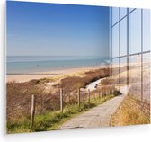 MuchoWow® Peinture sur verre 80x60 cm - Peinture sur verre acrylique - Plage - Mer - Phare - Nederland - Photo sur verre - Peintures