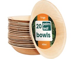 HAAGO HAAGO 20 Palmblad Kommen (425ml, Rond) Biologisch Afbreekbaar & Wegwerpschaaltjes - Milieuvriendelijk Picknick & Buitenservies - Magnetronbestendig HAAGO HAAGO 20 Palmblad Kommen (425ml, Rond) Biologisch Afbreekbaar & Wegwerpschaaltjes - Milieuvriendelijk Picknick & Buitenservies - Magnetronbestendig