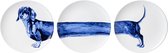 Heinen Delft Bleu | Panneaux muraux Teckel Set de 3 | diamètre 26,5cm