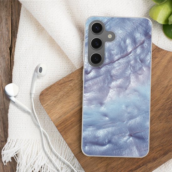 Telefoonhoesje Geschikt voor Samsung Galaxy S25 hoesje - Mineralen en gesteenten - Natuursteen - Parelmoer - Siliconen Telefoonhoesje Telefoonhoesje