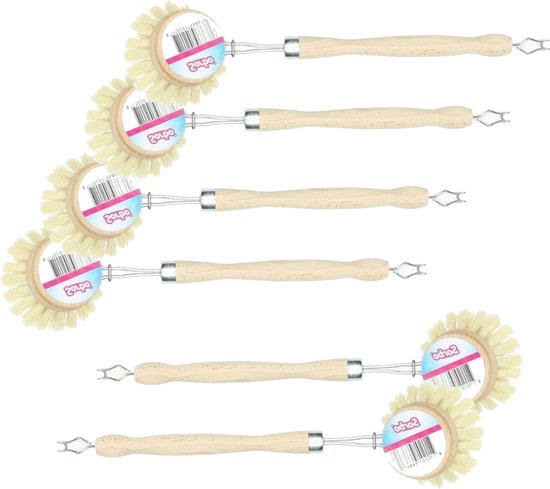 Sorbo afwasborstel – hout – rond – 6 stuks