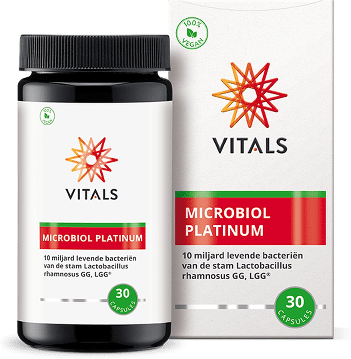 Goedkoopste Vitals Microbiol Platinum - 30 capsules - probiotica. 10 miljard levende bacteriën per capsule van de stam Lactobacillus rhamnosus, GG.