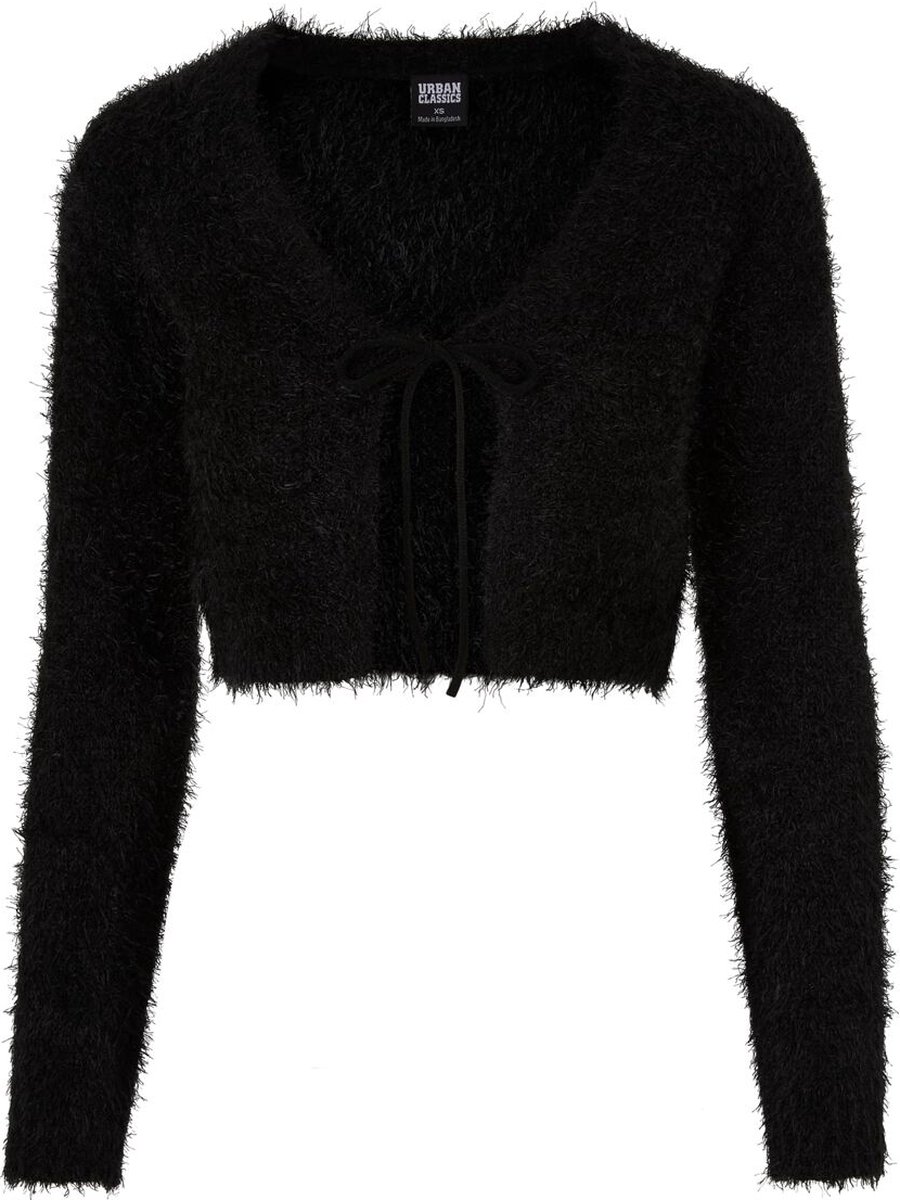 Urban Classics Cropped Feather Cardigan Dames Cardigan – XL Zwart