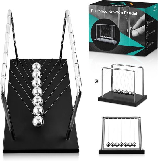Pickaboo Newton cradle XL - Pendule Newton de haute qualité - Décoration - Physique - Balles - Lance-balles - Dernier modèle