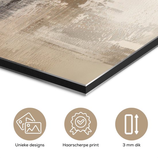 Tableau aluminium 120x80 cm - Décoration murale métal - Art moderne - Abstrait - Beige - Décoration murale métal salon - Décoration industrielle - Photo sur dibond - Accessoires industriels chambre