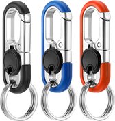 3 Karabijnhaak Sleutelhangers - Musketonhaak met Sleutelringen voor Volwassenen - Musketon Autosleutel - Auto Klein Carabiner Sleutel Hanger, Houder - Karabijn haak Multitool - Keychain voor Vrouwen, Mannen - Karabijnsluiting Sleutelhouder