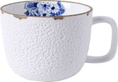 Blauw Bloesem Mok met oor -