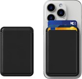 Magnetische pasjeshouder geschikt voor alle iPhone en Magsafe hoesjes - Magsafe Wallet - Kaarthouder pasjes - Magsafe pasjeshouder - Magsafe Kaarthouder geschikt voor iPhone 12/13/14/15/16 (Pro/Pro Max/Plus/Mini) - Pu Vegan Leer - Zwart
