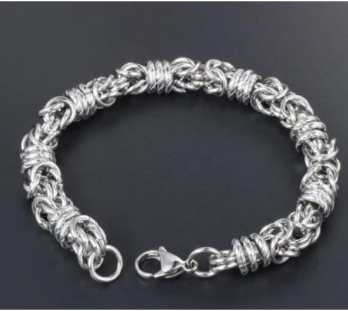 Style King - RVS Fantasie Koningsschakel Armband - 20cm - 10mm - Armband - Schakelarmband - Koningsschakel