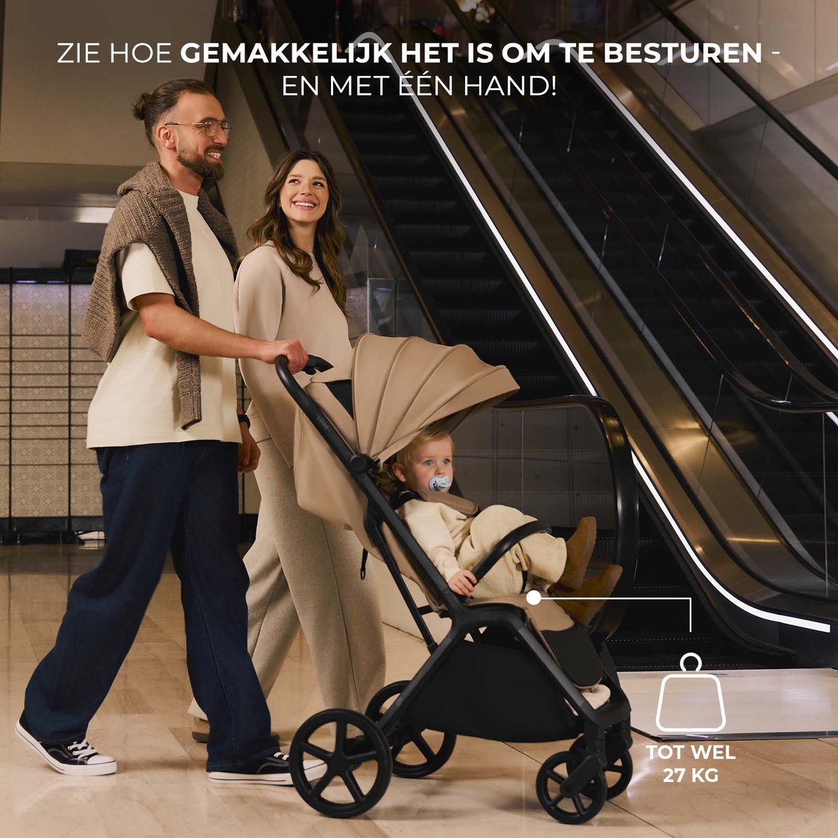 Kinderkraft LOOM Buggy – Lichtgewicht & Compact – Automatisch Inklapbaar – Verstelbare Rugleuning – Zwart – foto 8