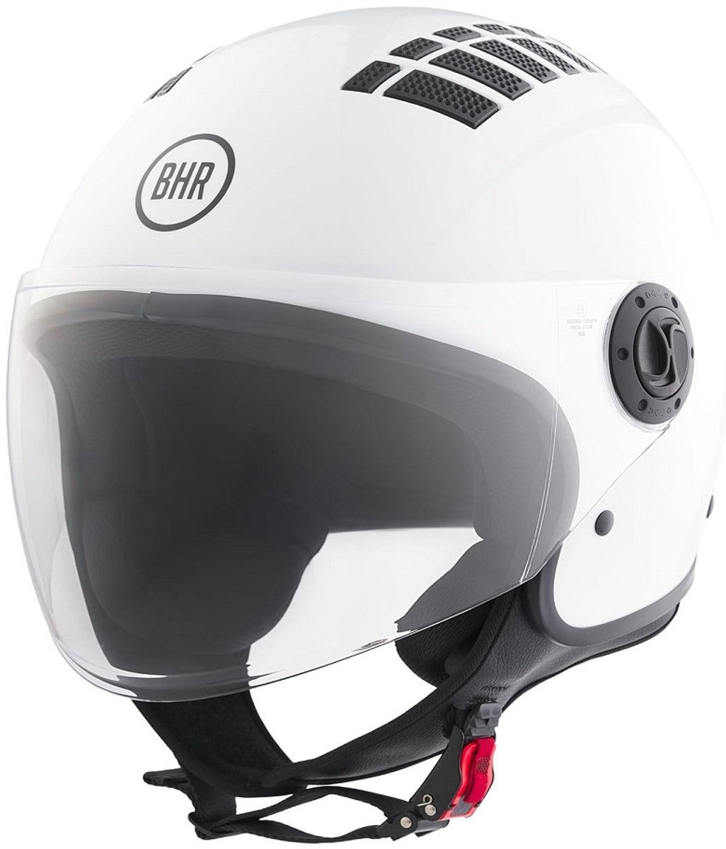 BHR 834 - Vespa helm - Wit - Maat M - Glanzend Witte Jethelm - Scooter en Motorhelm - 16 Ventilatiepunten