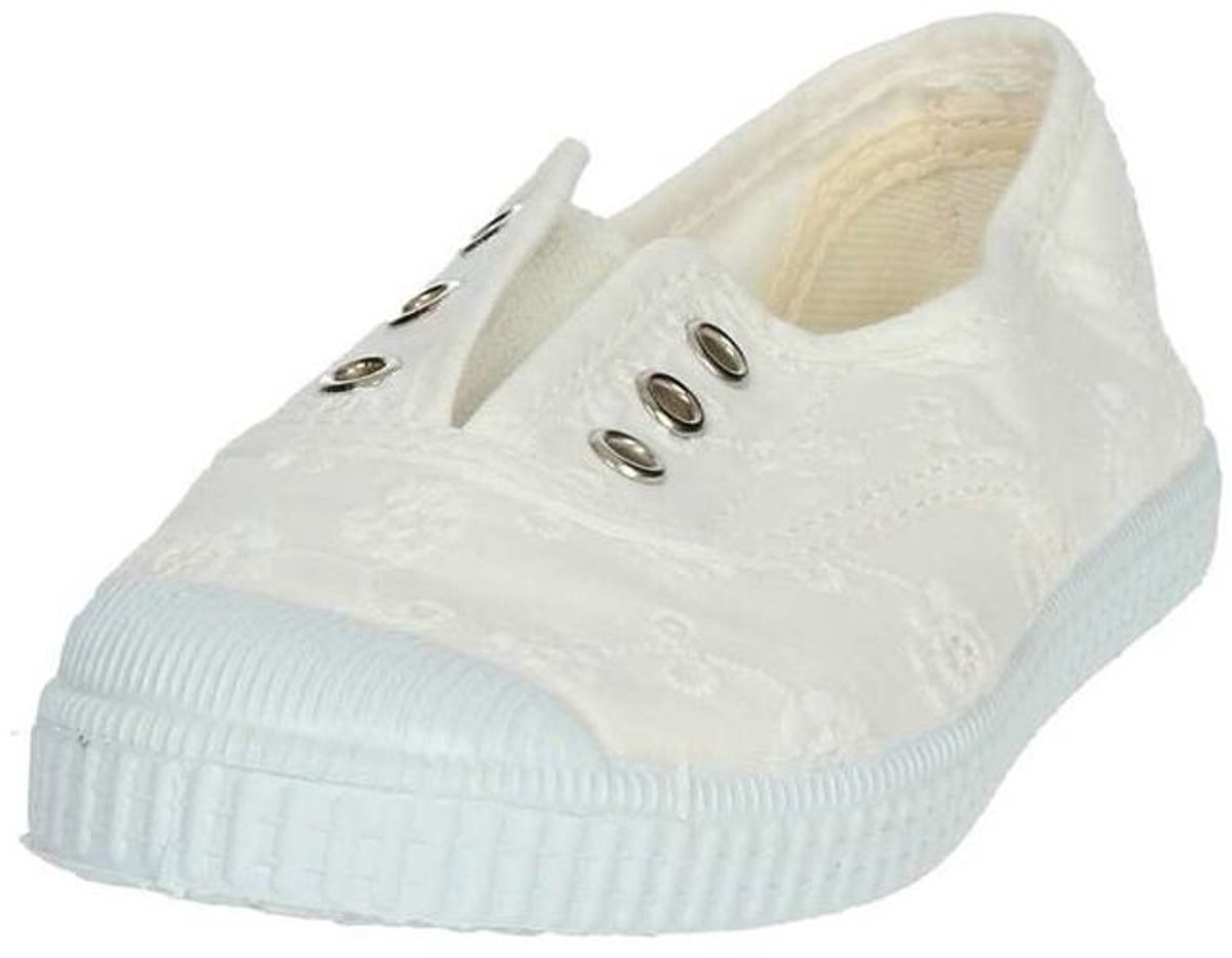 Cienta Meisjes Sneaker Gebloemd | Wit | Maat: 30