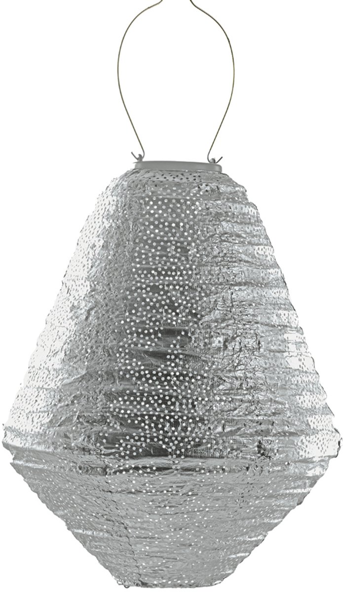 Lumiz Solar Tuinverlichting - Tuinverlichting op zonne energie - Buitenlampjes - Tuinverlichting op zonneergie - Buitenverlichting - Decoratie - Marrakesh Can - 30 cm - Zilver