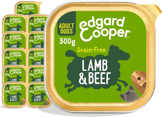 18x Edgard & Cooper Kuipje Honden Natvoer Hondenvoer Lam - Rund 300 gr