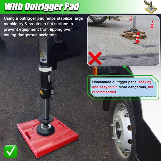 Outrigger Rv Kraan Outrigger Pads, Rode Outrigger Pads voor Crane Travel Trailer ...
