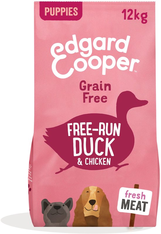 Edgard & Cooper Free-Run Duck Puppy Eend&Kip&Banaan - Hondenvoer - 12 kg Graanvrij