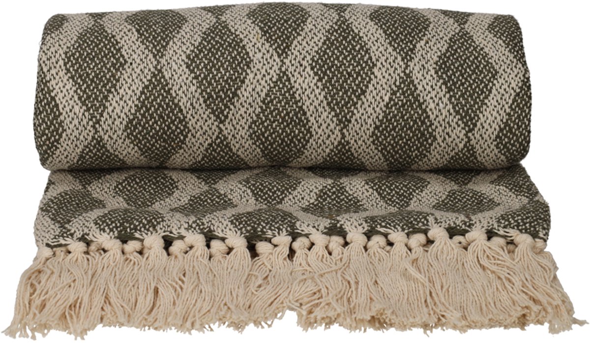 JENS Living Basic Recycled Cotton Plaid Groen