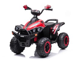 Elektrische Quad 12V voor kinderen - Elektrische kinder quad accu - accu quad - Accuvoertuigen - Rubberen banden - Leder zitje - Rood