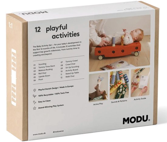Modu Baby Activity Set - Blokken - Activiteiten speelgoed - Speelgoed baby - 0-12 maanden - Deep Blue / Sky Blue van Modu — afbeelding 5