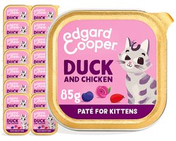 Edgard & Cooper Kattenvoer Graanvrij Natvoer voor Katten Junior Gesteriliseerde of Actieve Kitten Kat Natuurlijke Heerlijke PatÃƒÂ© 85g x 16 Verse Eend & Kip, Smakelijk en Uitgebalanceerd, Vers Vlees