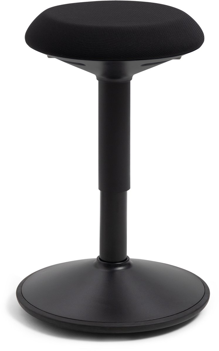 Wobblez® Savvy Wiebelkruk - in hoogte verstelbare bureaukruk van 40-60 cm - Zwarte zitting Zwart frame
