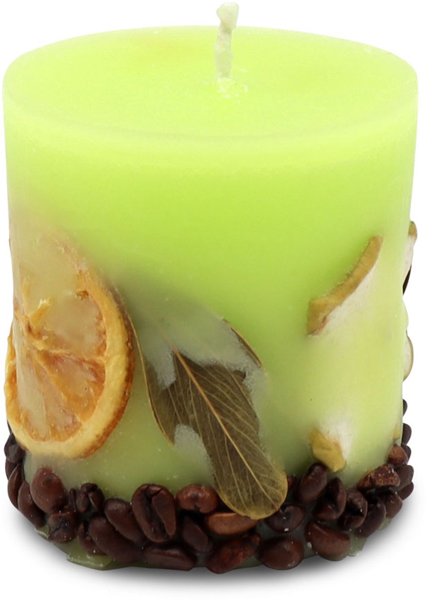 Potpourri geurkaars APPEL met een zachte noot van sinasappel en koffie - 7x8 cm handgemaakte geurkaars