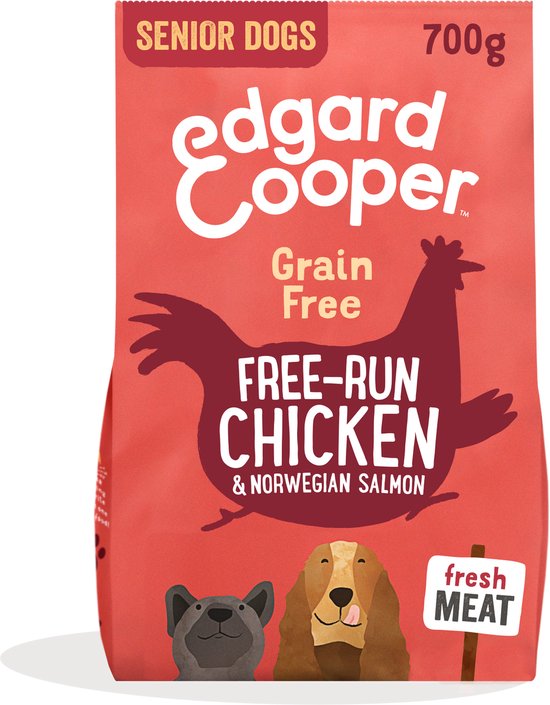 Edgard & Cooper Free-Run Chicken Senior Kip&Zalm&Broccoli - Hondenvoer - 700 g Graanvrij
