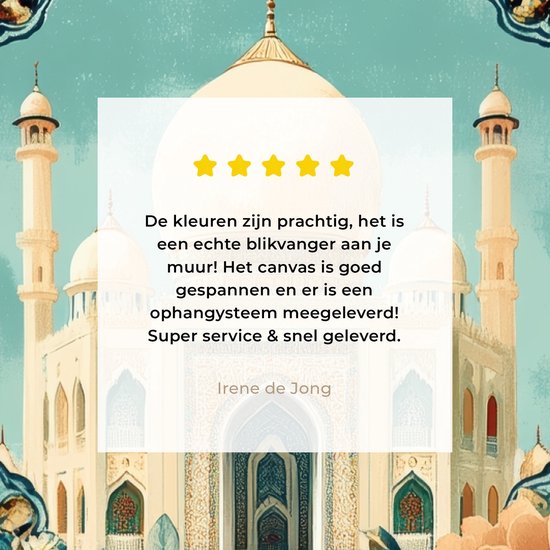 Tableau sur toile 80x120 cm - Décoration murale exclusive Taj Mahal - Ramadan - Fleurs - Islamique - Décoration murale salon - Décoration chambre - Accessoires de chambre - Peintures sur toile