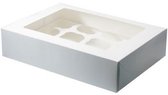 Brandnewcake Cupcake Box 12 Blanc (avec plateau avec fenêtre) 3 pcs.