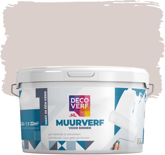 Decoverf muurverf mat beige, 2.5L