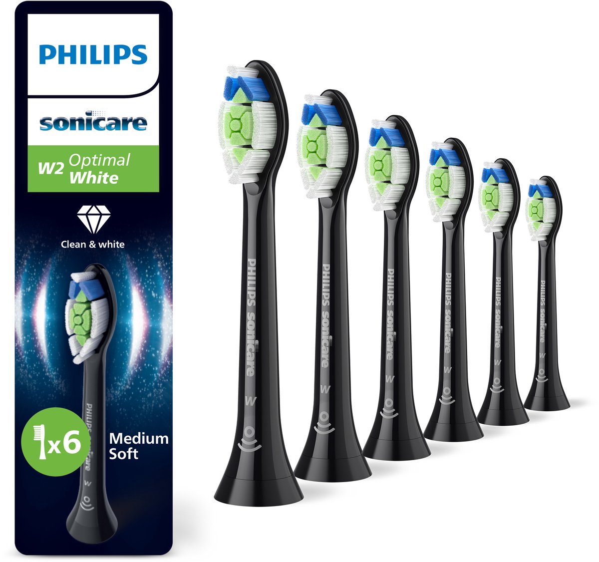 Philips Sonicare Optimal White HX6066/88 Zwart (6 stuks)