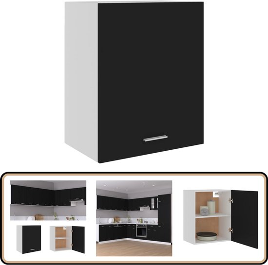 vidaXL Dressoir met lade 71x35x84 cm spaanplaat zwart eikenkleurig