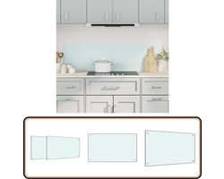 vidaXL Keuken Spatschermen - 2 stuks - 70x60 cm - Wit Keuken Spatscherm - Gehard Glas - Spatbord - Keuken Accessoires - Keuken Bescherming