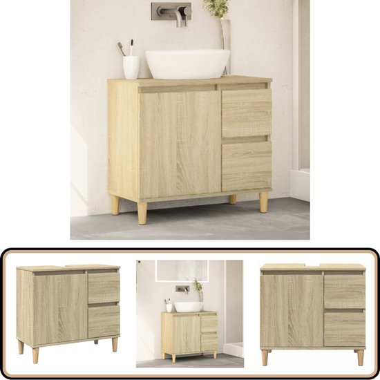 vidaXL Badkamerkast 58x33x60 cm bewerkt hout grijs sonoma