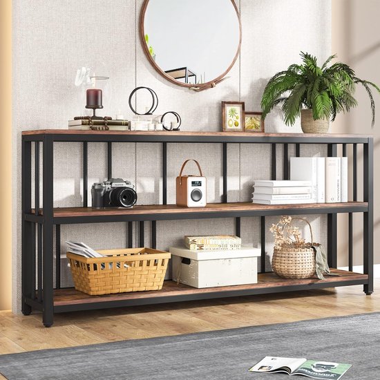 Sidetable mangohout 2 lades extra plank 120cm FSDE - Mango Houten Meubels