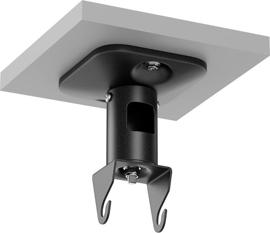 DeleyCON Universele Projector Plafondbeugel – Kantelbaar ±15°, Draaibaar 360°, Hoogte Verstelbaar 380-580 Mm – Belastbaar Tot 13,5 Kg – Zwart